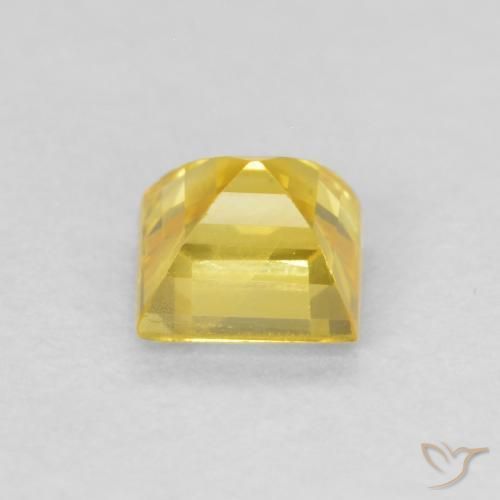 Safira amarelo médio Natural 0.51ct, Quadrado, VS