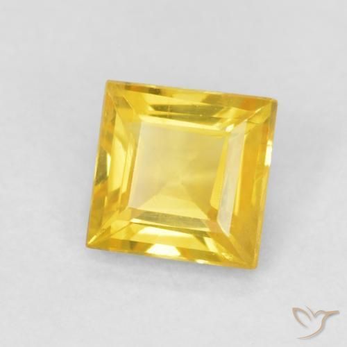 Safira Dourado-Laranja Natural 0.56ct, Quadrado, VS