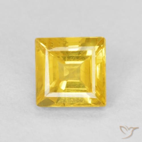 0.59ct Natural Mel amarelo Safira, Quadrado, VS