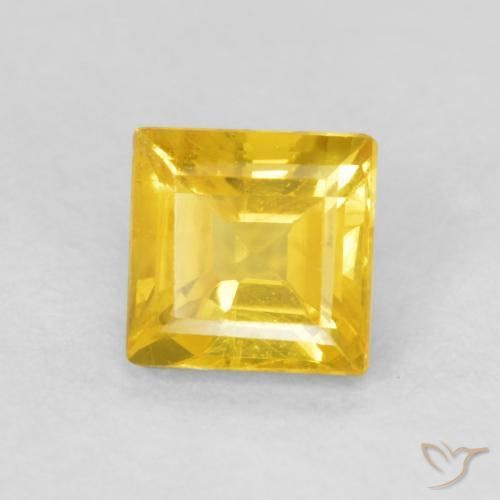 Safira Mel amarelo Natural 0.59ct, Quadrado, VS