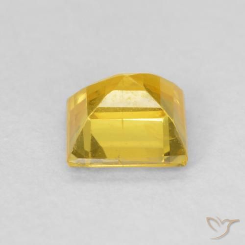 Safira Mel amarelo Natural 0.59ct, Quadrado, VS
