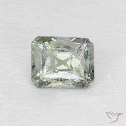 0.55ct Natural Verde acinzentado Safira, Corte Esmeralda, VS