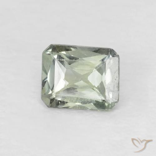 Safira Verde acinzentado Natural 0.55ct, Corte Octógono / Esmeralda, VS