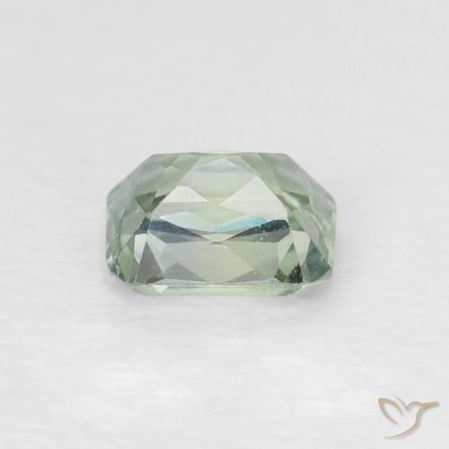 Safira Verde pálido Natural 0.60ct, Corte Octógono / Esmeralda, VVS-VS