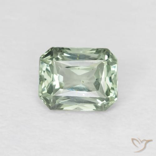 0.53ct Natural Verde floresta Safira, Corte Esmeralda, VVS