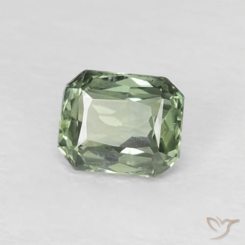 Safira Verde médio Natural 0.59ct, Corte Octógono / Esmeralda, VVS