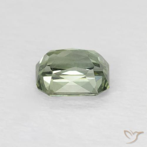 Safira Verde médio Natural 0.59ct, Corte Octógono / Esmeralda, VVS