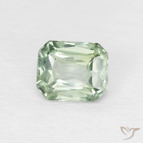 Safira Verde pálido Natural 0.52ct, Corte Octógono / Esmeralda, VVS