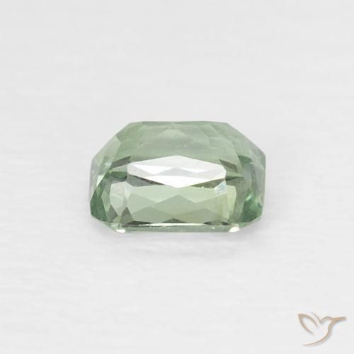 Safira Verde pálido Natural 0.52ct, Corte Octógono / Esmeralda, VVS