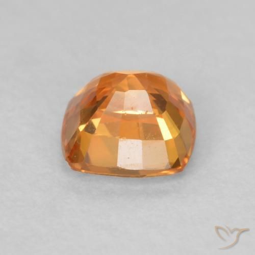 Safira Laranja Médio Natural 0.60ct, Almofada, VVS-VS