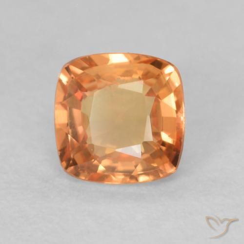 Safira Laranja Médio Natural 0.50ct, Almofada, VVS-VS