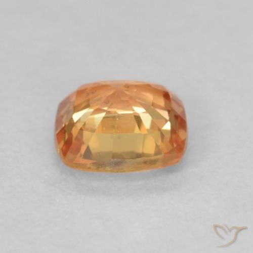 Safira Laranja Médio Natural 0.50ct, Almofada, VVS-VS