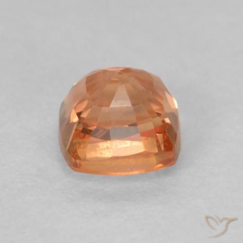 Safira gengibre laranja Natural 0.63ct, Almofada, VVS-VS