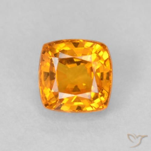 0.56ct Natural Laranja brilhante Safira, Almofada, VVS-VS