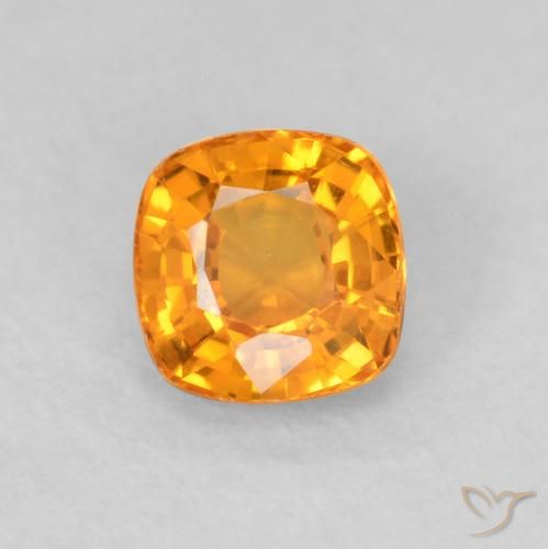 0.48ct Natural Laranja brilhante Safira, Almofada, VVS-VS