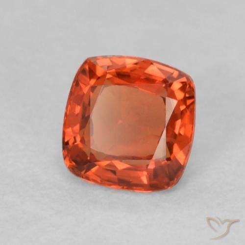 Safira laranja quente Natural 0.54ct, Almofada, VVS-VS