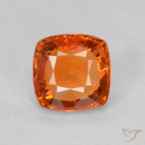 0.55ct Natural fogo laranja Safira, Almofada, VVS-VS