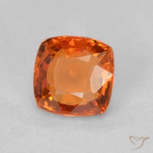 Safira fogo laranja Natural 0.55ct, Almofada, VVS-VS