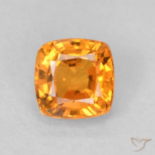 0.55ct Natural Laranja brilhante Safira, Almofada, VVS-VS