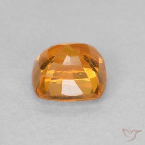 Safira Laranja brilhante Natural 0.55ct, Almofada, VVS-VS