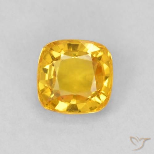 0.62ct Natural ouro brilhante Safira, Almofada, VVS