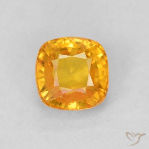 0.68ct Natural Laranja Médio Safira, Almofada, VVS