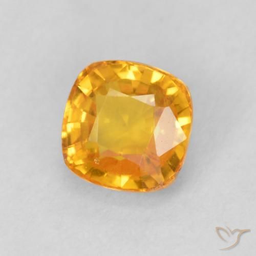 Safira Laranja Médio Natural 0.68ct, Almofada, VVS