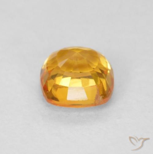 Safira Laranja Médio Natural 0.68ct, Almofada, VVS