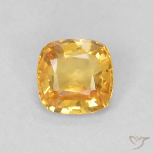 0.54ct Natural Laranja-Ouro Safira, Almofada, VVS