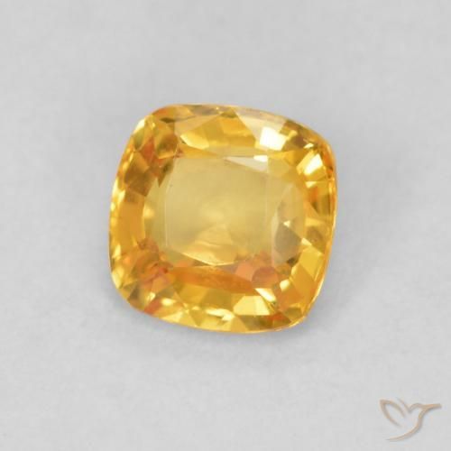 Safira Laranja-Ouro Natural 0.54ct, Almofada, VVS