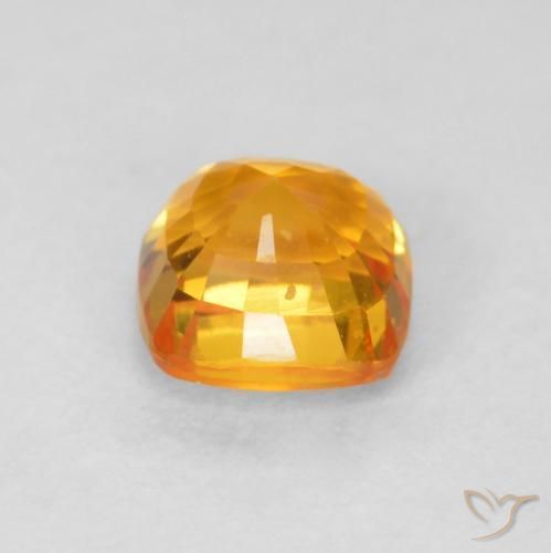 Safira Laranja-Ouro Natural 0.76ct, Almofada, VVS