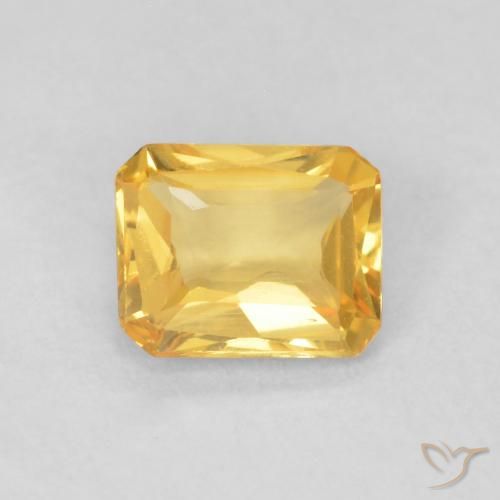 0.44ct Natural ouro médio Safira, Corte Esmeralda, VVS