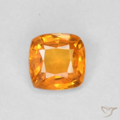 0.49ct Natural Laranja brilhante Safira, Almofada, VS