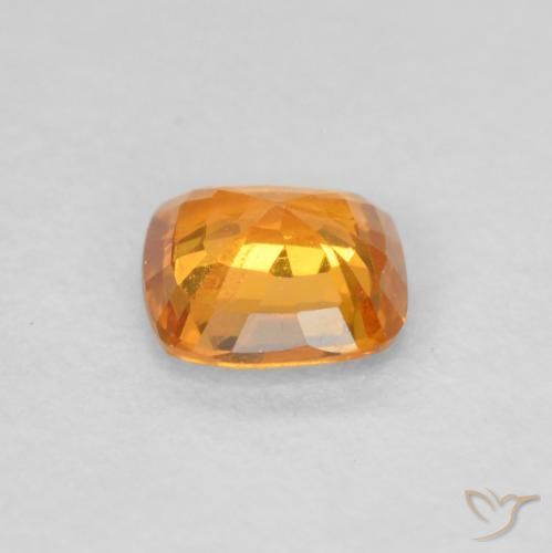 Safira Laranja brilhante Natural 0.49ct, Almofada, VS