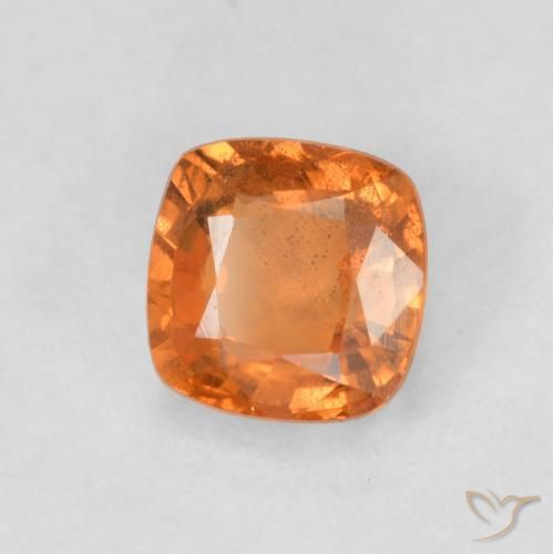 Safira Laranja Profundo Natural 0.69ct, Almofada, VS