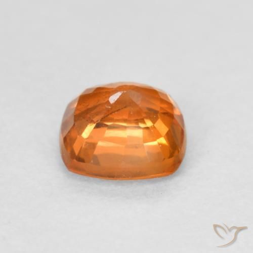 Safira Laranja Profundo Natural 0.69ct, Almofada, VS
