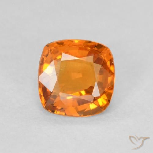 0.56ct Natural Laranja brilhante Safira, Almofada, VS