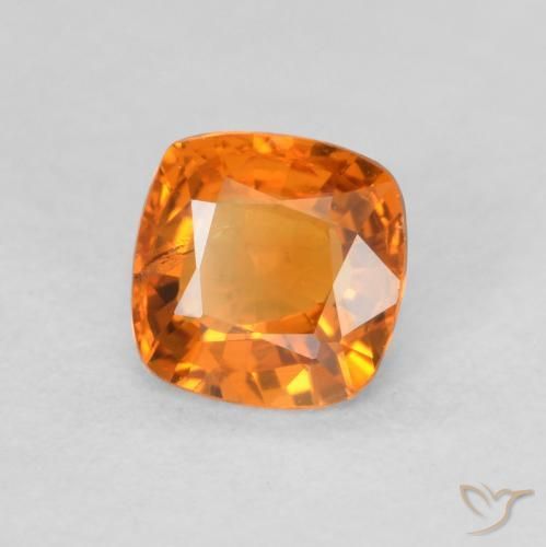 Safira Laranja brilhante Natural 0.56ct, Almofada, VS