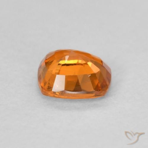 Safira Laranja brilhante Natural 0.56ct, Almofada, VS