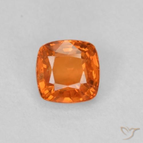0.49ct Natural âmbar laranja Safira, Almofada, VS