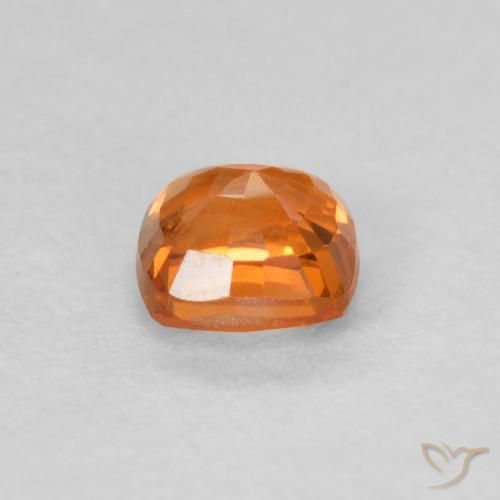 Safira âmbar laranja Natural 0.49ct, Almofada, VS