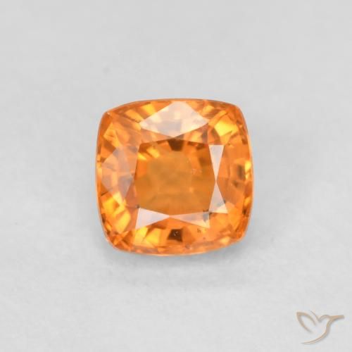 0.53ct Natural âmbar laranja Safira, Almofada, VS