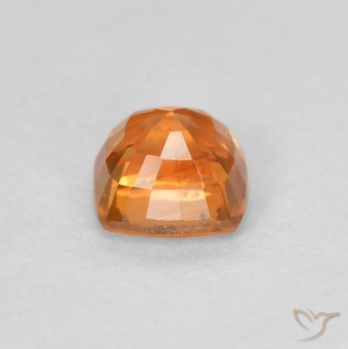 Safira âmbar laranja Natural 0.53ct, Almofada, VS