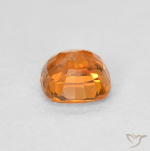 Safira Laranja brilhante Natural 0.55ct, Almofada, VS