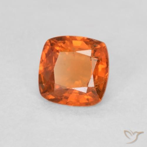 Safira laranja avermelhado Natural 0.47ct, Almofada, VS