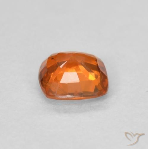 Safira laranja avermelhado Natural 0.47ct, Almofada, VS