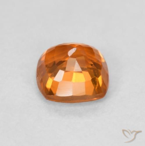 Safira fogo laranja Natural 0.67ct, Almofada, VS