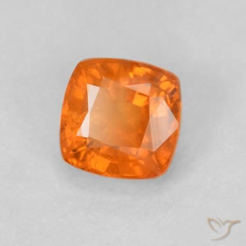 Safira fogo laranja Natural 0.70ct, Almofada, VS