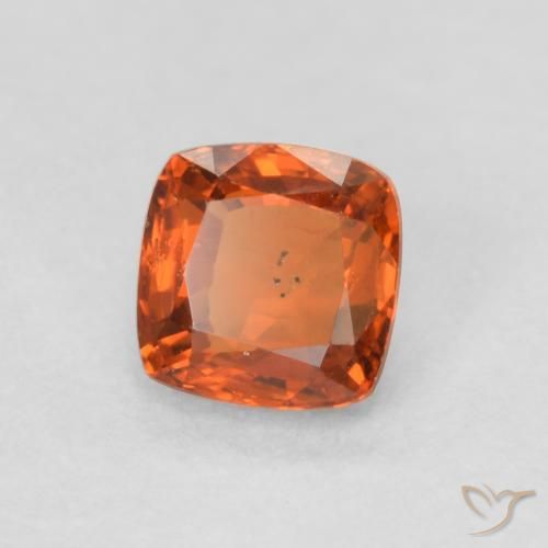 Safira laranja avermelhado Natural 0.60ct, Almofada, VS
