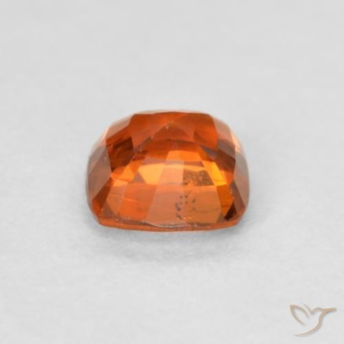 Safira laranja avermelhado Natural 0.60ct, Almofada, VS